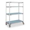 Metro Utility Cart, Polymer/304 Stainless Steel, 4 Shelves, 900 lb 3TJ72