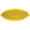 Rubbermaid Commercial 44 gal Flat Trash Can Lid, 24 1/2 in W/Dia, Yellow, Resin, 0 Openings FG264560YEL