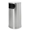 Rubbermaid Commercial 12 gal Round Trash Can, Stainless Steel, 15 in Dia, Open Top, Stainless Steel FGSO16SSSGL