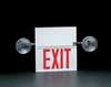 Big Beam Exit Sign w/Emergency Lights, 8W, Red 2COM1RWW