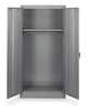 Tennsco 24 ga. ga. Carbon Steel Wardrobe Storage Cabinet, 36 in W, 72 in H, Stationary 1471 GRAY