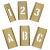 Zoro Select Interlocking Stencil, Numb&Letters, Brass, 6A231 6A231