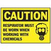 Brady Caution Label, 3-1/2 In. H, 5 In. W, PK5, 86183 86183