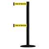 Tensabarrier Barrier Post with Belt, Black No Scuff 889T2B-33-33-STD-NO-YEX-C