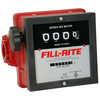 Fill-Rite Mechanical Flowmeter, 4 Digit Mechanical Fuel Transfer Meter, Aluminum, 50 PSI, 1 in FNPT, FNPT 901C