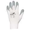 Mcr Safety Nitrile Coated Gloves, Palm Coverage, White/Gray, L, PR 9674L