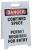 See All Industries Floor Safety Sign, 20 in H, 12 in W, Corrugated Plastic, Triangle, English, TP-DCONFS TP-DCONFS