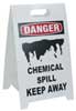 See All Industries Floor Safety Sign, 20 in H, 12 in W, Corrugated Plastic, Triangle, English, TP-DCHEM TP-DCHEM
