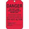 Accuform Danger Tag, 5-7/8 x 3-3/8 In, Bk/R, PK25 TSS101PTP