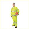 Zoro Select 2-Piece Rainsuit with Hood, Jacket/Bib Overall, Class 3, Type R, Hi-Vis Yellow/Green, Size L/XL 9665 L-XL