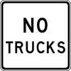 Lyle No Trucks Traffic Sign, 24 in H, 24 in W, Aluminum, Square, English, R5-2A-24HA R5-2A-24HA