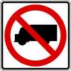 Lyle No Trucks Traffic Sign, 24 in H, 24 in W, Aluminum, Square, No Text, R5-2-24HA R5-2-24HA