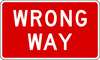 Lyle Wrong Way Traffic Sign, 24 in H, 36 in W, Aluminum, Horizontal Rectangle, English, R5-1A-36HA R5-1A-36HA