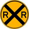 Lyle RXR Traffic Sign, 30 in Height, 30 in Width, Aluminum, Circle, No Text W10-1-30HA