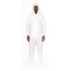 International Enviroguard Hooded Disposable Coveralls, 25 PK, White, Microporous Fabric, Zipper CE8019CI-3XL