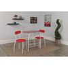 Flash Furniture Oval Bistro Table, 19.75" W, 35.5" L, 29.5" H, Glass Top, Red XM-JM-A0278-1-2-RD-GG