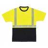 Glowear By Ergodyne Blk Front Perf. Safety T-Shirt, 2XL, Lime 8280BK