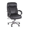 Safco Big and Tall Chair, Bonded Leather, 19" to 22-3/4"Height, Loop Arms, Black 3502BL