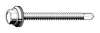 Zoro Select Self-Drilling Screw, #8 x 3/4 in, Zinc Plated Steel Hex Head Hex Drive, 200 PK U31702.016.0075