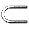 Zoro Select Round U-Bolt, 5/16"-18, 2 1/2 in Wd, 3 3/16 in Ht, Plain Stainless Steel U17567.031.0200