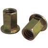 Zoro Select Rivet Nut, #10-32 Thread Size, 0.359 in Flange Dia., 0.344 in L, Steel, 25 PK CFH2-1032-085T-25