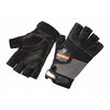 Proflex By Ergodyne Half Finger Mechanics Impact Gloves, M, Black, Breathable Spandex 901
