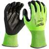Milwaukee Tool 12PK High Visibility Cut Level 4 Polyurethane Dipped Gloves - XXL 48-73-8944B