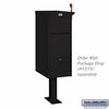 Salsbury Industries Standard Pedestal, Black, Powder Coated, Bolt, Mail Package Drop 4395BLK