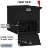 Salsbury Industries Roadside Mailbox, Black, Powder Coated, 1 Doors, Pedestal, Aluminum 4325BLK