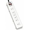 Tripp Lite Surge Protector Strip, 6 Outlet, White TLM626