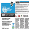 Tough Guy Laundry Detergent, 130 ct Canister, Pacs, Unscented, Clear 33M002