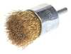 Weiler Crimped Wire End Wire Brush, Brass, 1" 93804