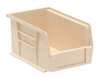 Quantum Storage Systems 50 lb Hang & Stack Storage Bin, Polypropylene, 6 in W, 5 in H, 9 1/4 in L, Ivory QUS221IV
