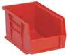 Quantum Storage Systems 50 lb Hang & Stack Storage Bin, Polypropylene, 6 in W, 5 in H, 9 1/4 in L, Red QUS221RD