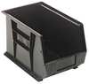 Quantum Storage Systems 75 lb Hang & Stack Storage Bin, Polypropylene, 8 1/4 in W, 8 in H, Black, 13 5/8 in L QUS242BK