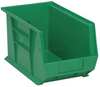 Quantum Storage Systems 75 lb Hang & Stack Storage Bin, Polypropylene, 8 1/4 in W, 8 in H, 13 5/8 in L, Green QUS242GN