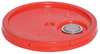 Zoro Select Plastic Pail Lid, Tear Tab, Red, For 34A256 34A257