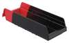 Akro-Mils 20 lb Shelf Storage Bin, Plastic, 6 5/8 in W, 4 in H, 17 7/8 in L, Black/Red 36468BLKRED