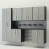 Flow Wall Cabinet Set, Polypropylene, Silver FCS-9612-6S-7S