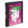 Zoro Select 1/2" Slant Ring Durable Binder, Black AVE17001