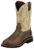 Justin Original Workboots Size 11-1/2 Men's Western Boot Steel Work Boot, Brown SE4661