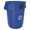 Rubbermaid Commercial 44 gal Round Recycling Bin, Open Top, Blue, Polyethylene, 1 Openings FG264307BLUE