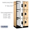 Salsbury Industries Wardrobe Locker, 36" W, 21" D, 76" H, (3) Wide, (9) Openings, Maple 33361MAP