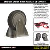 Snap-Loc Caster 4 In., Fixed, 375 lb Capacity SLAC4F