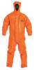 Dupont Hooded Chemical Resistant Coveralls, 2 PK, Orange, Tychem(R) 6000 FR, Zipper TP198TORLG0002BN