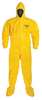Dupont Hooded Chemical Resistant Coveralls, 12 PK, Yellow, Tychem(R) 2000, Adhesive QC122BYL6X0012BN