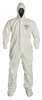 Dupont Hooded Chemical Resistant Coveralls, 6 PK, White, Tychem(R) 4000, Zipper SL122TWH2X0006BN