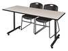 Regency Rectangle Kobe Training Tables, 72 X 24 X 29, Wood, Metal Top, Maple MKTRCT7224PL