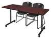 Regency Rectangle Training Table, 72" X 72" X 29", Laminated Melamine Top, Mahogany MKTRCC7224MH