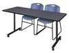 Regency Rectangle Training Table, 60" X 60" X 29", Laminated Melamine Top, Dark Gray Nebula MKTRCC6024GY